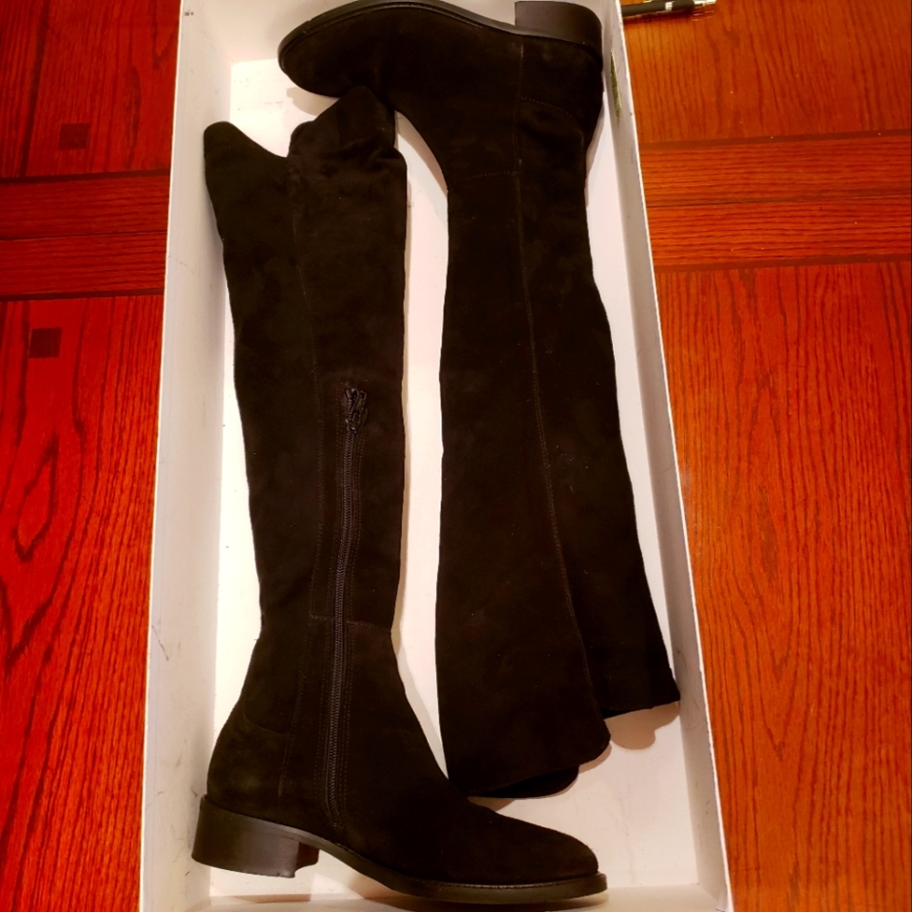 Black suede boots Meucci Over the knee size 6